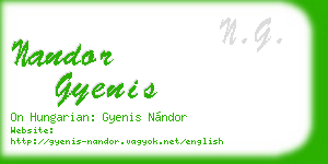 nandor gyenis business card